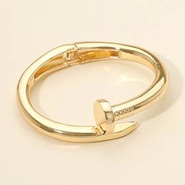 Metal Nail Hinged Bangle Bracelet
