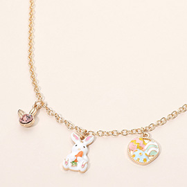 Easter Bunny Egg Charm Station Necklace