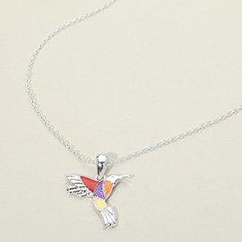 Hummingbird Charm Pendant Necklace