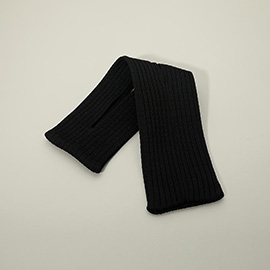 Short Ribbed Knit Stretch Phone Pouch