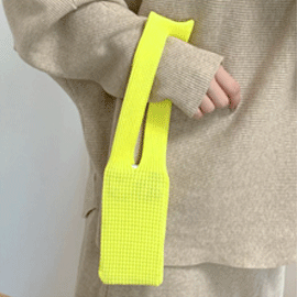 Short Ribbed Knit Stretch Phone Pouch  Phone Holder