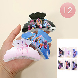 12PCS - Kpop Demon Hunters HUNTRIX Printed Hair Claw Clips