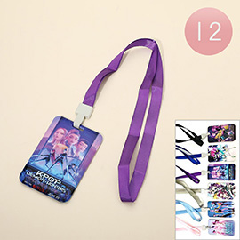 12PCS - Kpop Demon Hunters HUNTRIX Printed Lanyard ID Holders