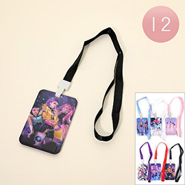 12PCS - Kpop Demon Hunters HUNTRIX Printed Lanyard ID Holders