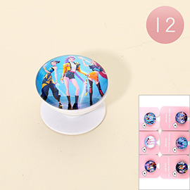 12PCS - Kpop Demon Hunters HUNTRIX Phone Grip Stand Holders