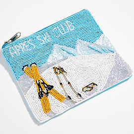Apres Ski Club Seed Beaded Mini Pouch Bag