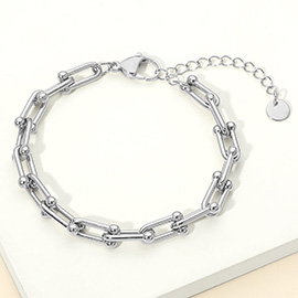 Stainless Steel Industrial Link Chain Bracelet