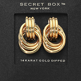 SECRET BOX_14K Gold Dipped Bold Textured Knot Earrings