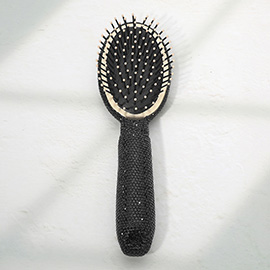 Rhinestone Studded Paddle Hair Brush