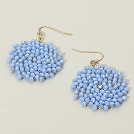 Faceted Beaded Hoop Drop Dangle Earrings