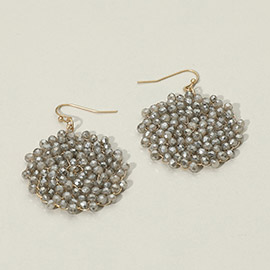 Faceted Beaded Hoop Drop Dangle Earrings