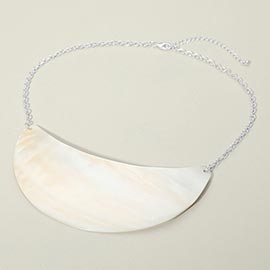 Mother of Pearl Curved Plate Statement Necklace