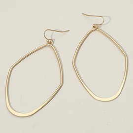 Bold Metal Organic Open Oval Dangle Earrings