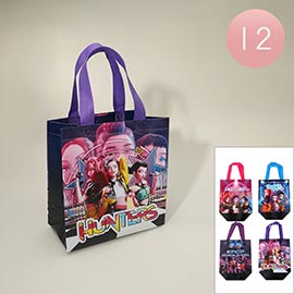 12PCS - Kpop Demon Hunters HUNTRIX Character Printed Reusable Shopping Tote Bags