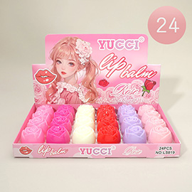 24PCS - Rose Shape Lip Balm