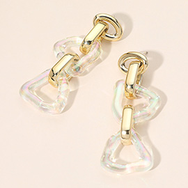 Chunky Geometric Link Drop Statement Earrings