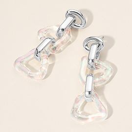 Chunky Geometric Link Drop Statement Earrings