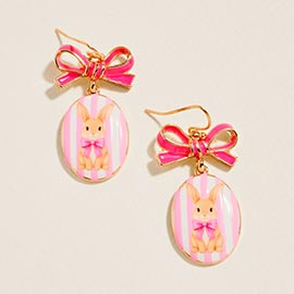 Easter Bunny Bow Drop Earrings
