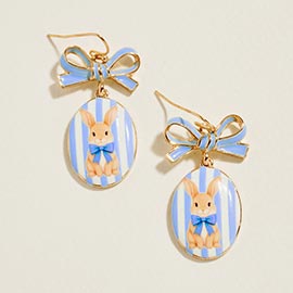 Easter Bunny Bow Drop Earrings