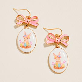 Easter Bunny Bow Drop Earrings