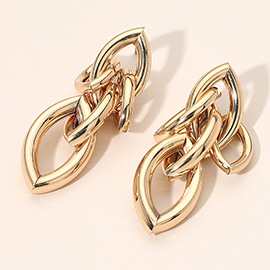 Bold Interlocking Link Statement Earrings