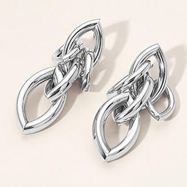 Bold Interlocking Link Statement Earrings