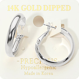 14K Gold Dipped Hypoallergenic Classic Hoop Earrings