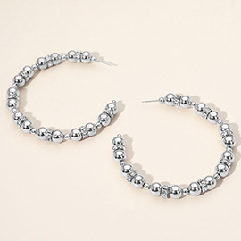 Bold Rhinestone Spacer Beaded Hoop Earrings