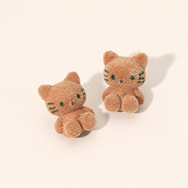 Fuzzy Kitty Stud Earrings