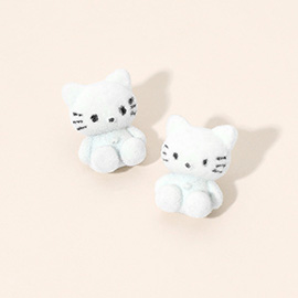 Fuzzy Kitty Stud Earrings