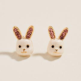 Enamel Easter Bunny Stud Earrings
