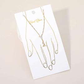 Oval Stone Accent Delicate Hand Chain Bracelet