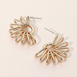 Metal Wire Fan Shape Earrings