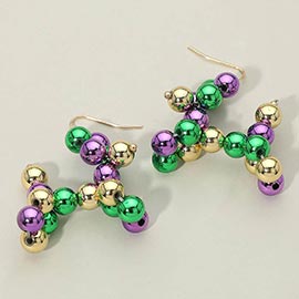 Mardi Gras Bead Balloon Dog Dangle Earrings