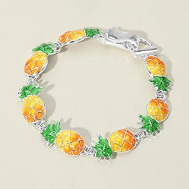 Pineapple Charm Link Magnetic Bracelet