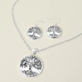 Mother of Pearl Tree of Life Pendant Necklace