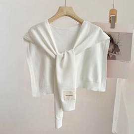 Knitted Sleeveless Tie Vest Shoulder Wrap