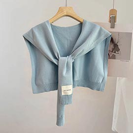 Knitted Sleeveless Tie Vest Shoulder Wrap