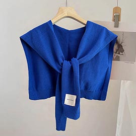 Knitted Sleeveless Tie Vest Shoulder Wrap