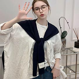 Knitted Sleeveless Tie Vest Shoulder Wrap