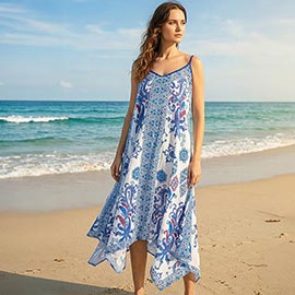 Boho Sleeveless Beach Maxi Dress