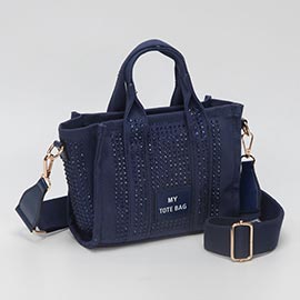 Rhinestone Studded Small Top Handle Crossbody Bag