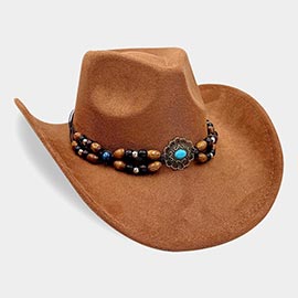 Beaded Western Concho Band Cowboy Hat