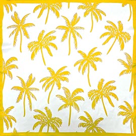Palm Tree Pattern Printed Square Silky Satin Bandana Scarf
