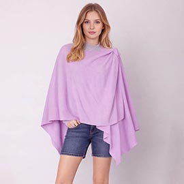 Shoulder Strap Solid Ruana Poncho