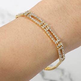 Geometric Rhinestone Pave Bracelet