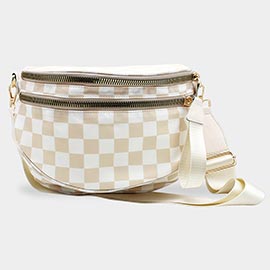 Checkered Pattern Crossbody Bag
