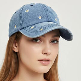 Daisy Embroidery Pattern Baseball Cap