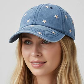Daisy Embroidery Pattern Baseball Cap