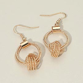 Metal Knot Hoop Drop Dangle Earrings